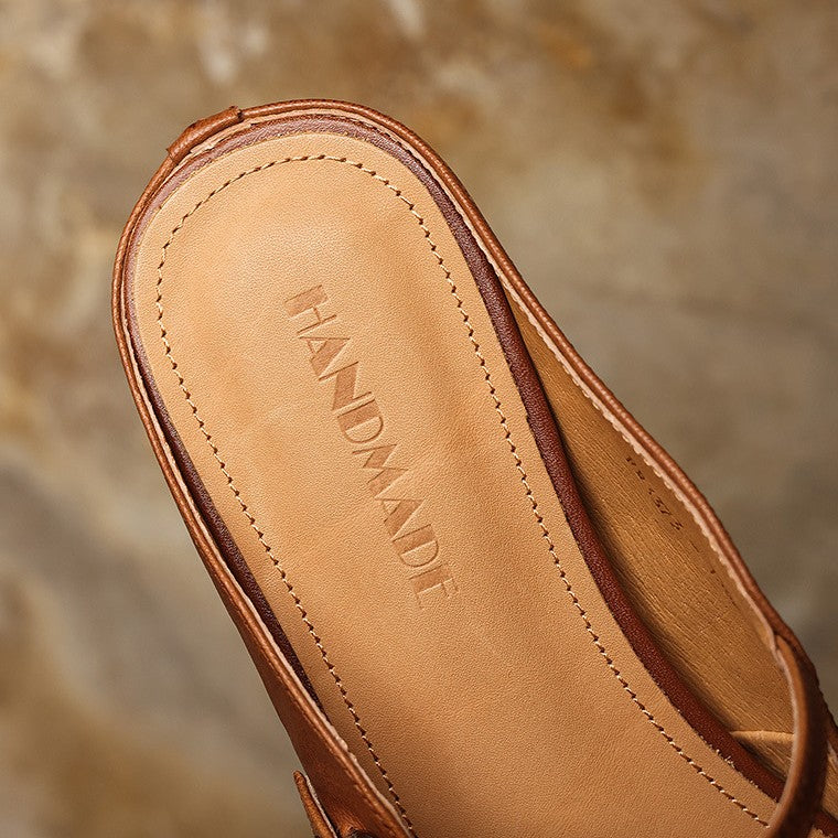 Lilla — Buckle-Strap Block-Heel Mules