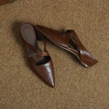 Natalia — Cross-Strap Flat Mules