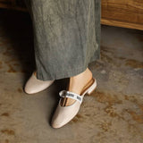 Tiziana — Ribbon-Bow Flat Mules