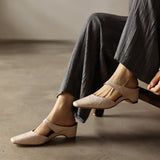 Oriana — Square-Toe Wedge Mules