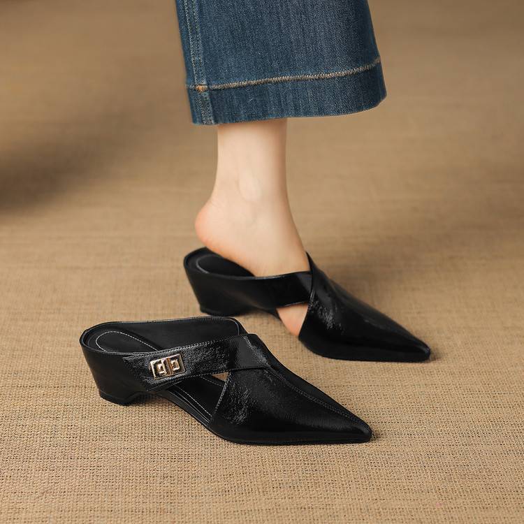 Irina — Cut-Out Buckle Pointed Mules