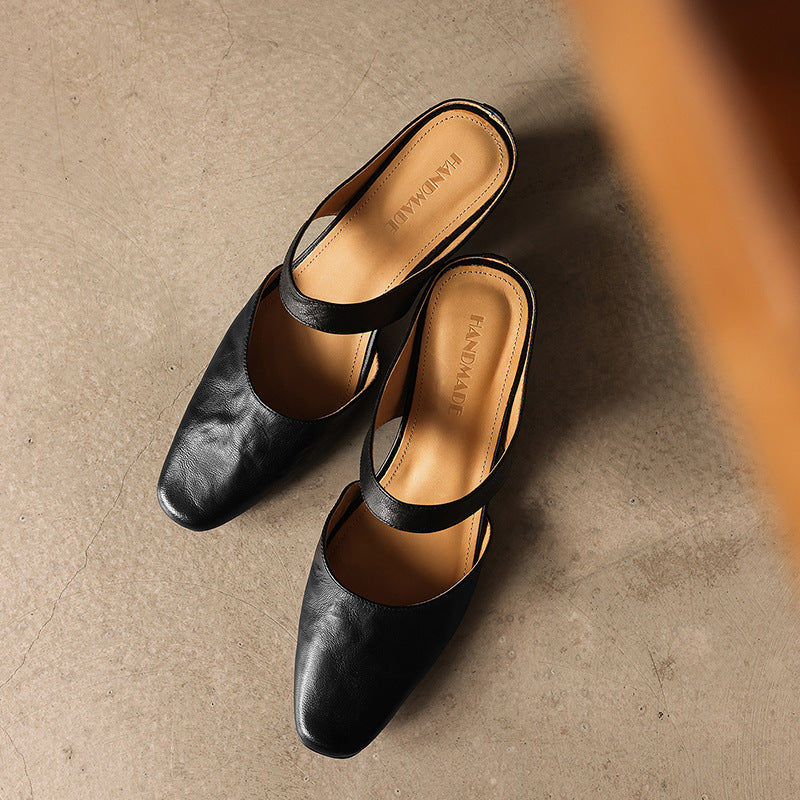 Oriana — Square-Toe Wedge Mules