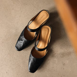 Oriana — Square-Toe Wedge Mules