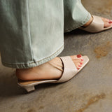 Hanako — Open-Toe Low-Heel Slides