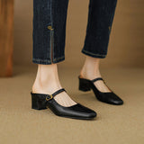 Orsina — Strap Block-Heel Mules