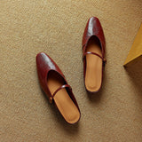 Selina — Mary Jane Strap Flat Mules