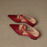 Palmira — Pointed Cross-Strap Flat Mules