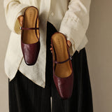 Lilla — Buckle-Strap Block-Heel Mules