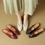 Selina — Mary Jane Strap Flat Mules