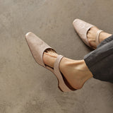 Oriana — Square-Toe Wedge Mules