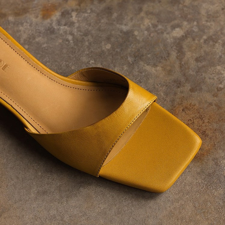 Silvana — Square Open-Toe Wedge Slides