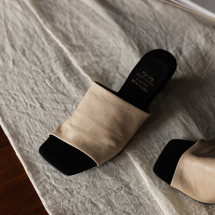 Teresa — Wide-Strap Heeled Slide Mules