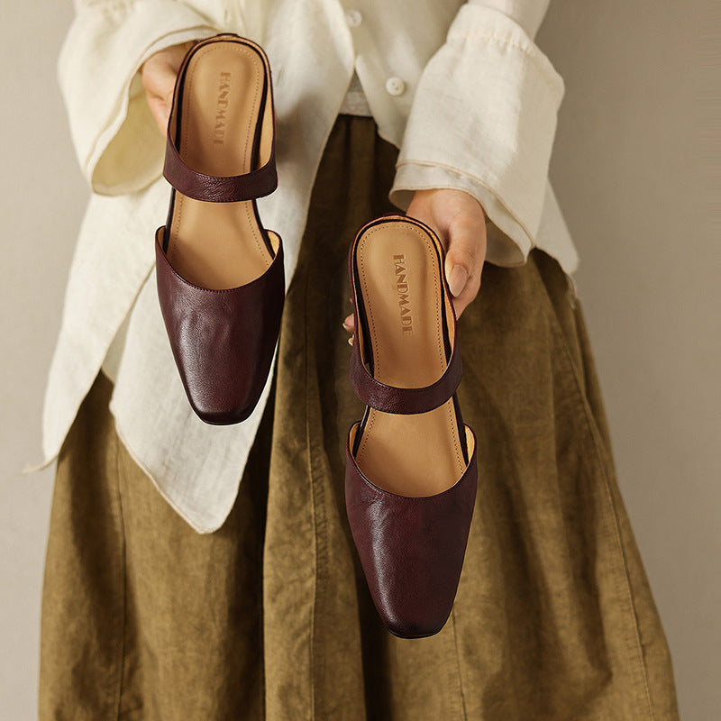 Oriana — Square-Toe Wedge Mules
