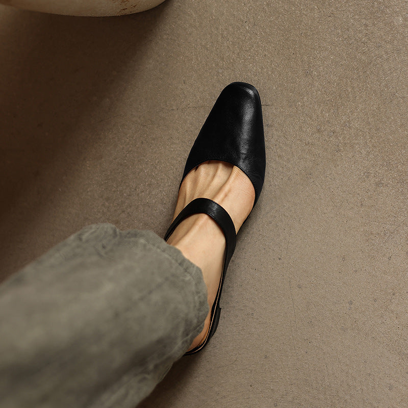 Oriana — Square-Toe Wedge Mules