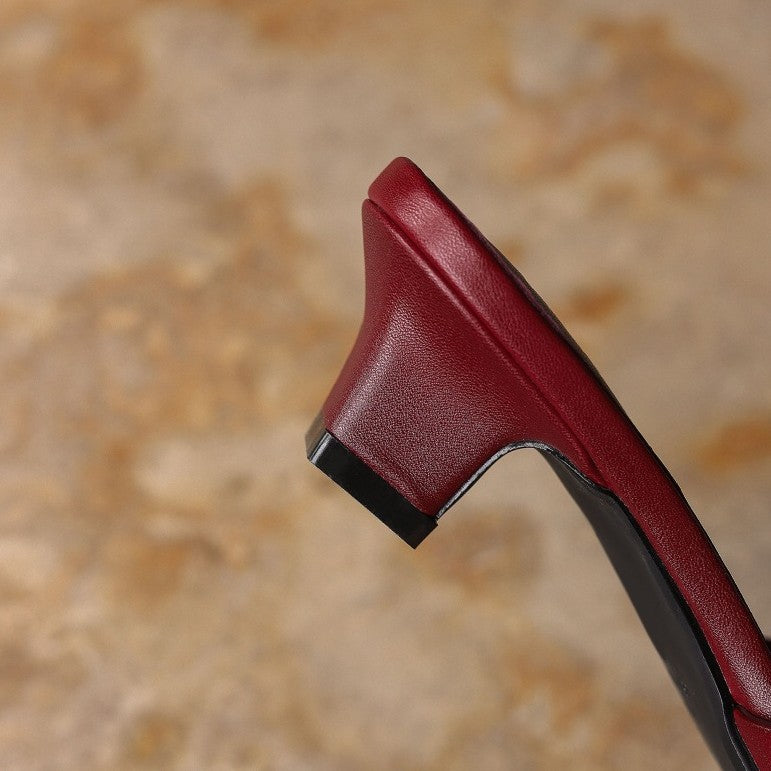 Hanako — Open-Toe Low-Heel Slides