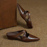 Natalia — Cross-Strap Flat Mules