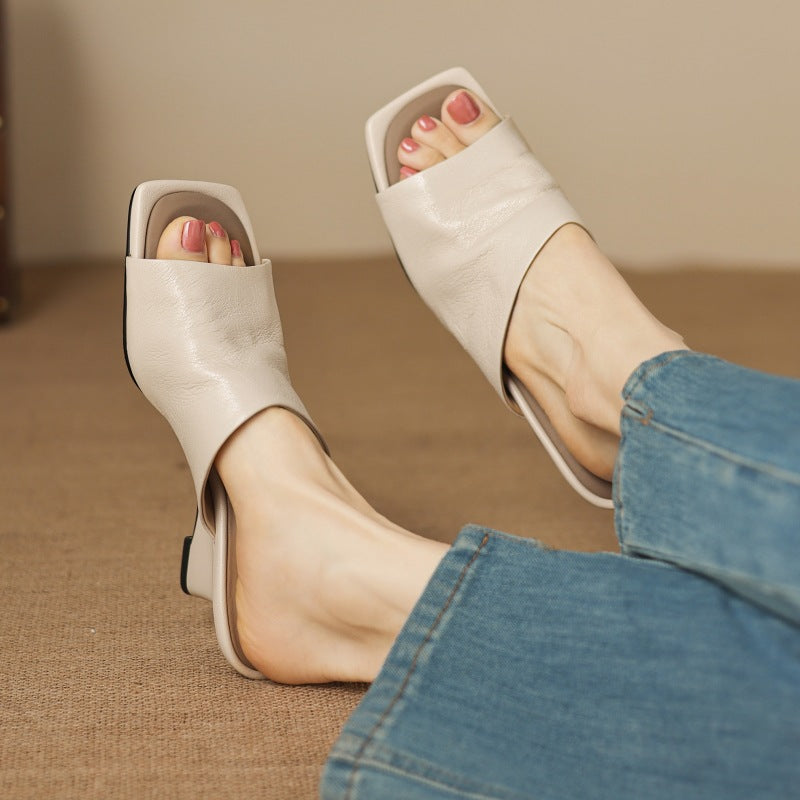 Rosario — Open-Toe Wedge Slide Mules