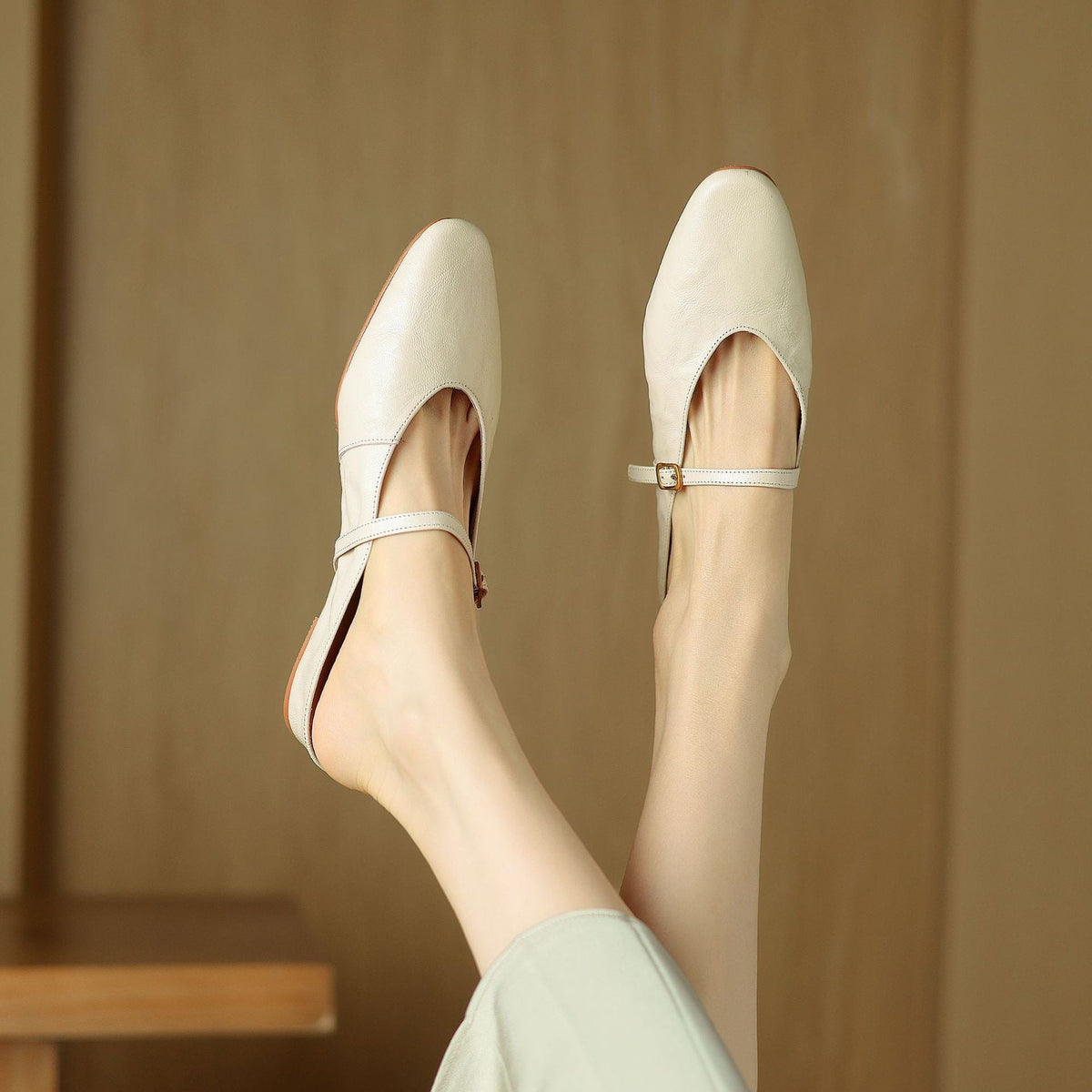 Selina — Mary Jane Strap Flat Mules