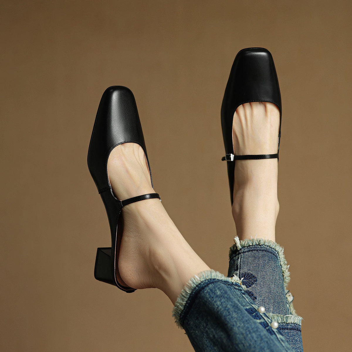 Katerina — Mary Jane Block-Heel Mules