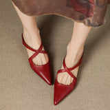 Palmira — Pointed Cross-Strap Flat Mules