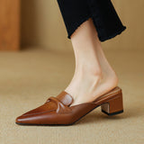 Zoya — Knot-Front Pointed Block-Heel Mules