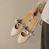 Tiziana — Ribbon-Bow Flat Mules