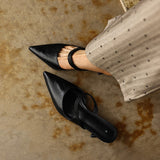 Quinta — Pointed Sculpted-Heel Mules