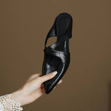 Natalia — Cross-Strap Flat Mules