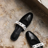 Tiziana — Ribbon-Bow Flat Mules