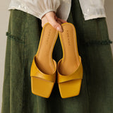 Silvana — Square Open-Toe Wedge Slides