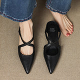 Palmira — Pointed Cross-Strap Flat Mules