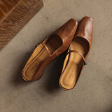 Lilla — Buckle-Strap Block-Heel Mules