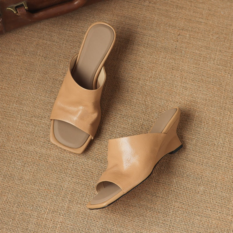 Rosario — Open-Toe Wedge Slide Mules