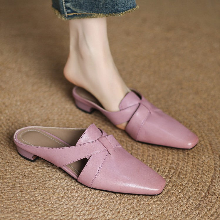 Walburga — Twist-Front Flat Mules
