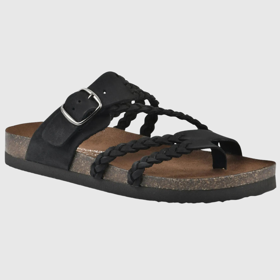 Alodie — Braided Buckle Cork-Footbed Slides
