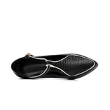 Kaori — T-Bar Platform Court Shoes with Jewel Charm and Crystal Heel