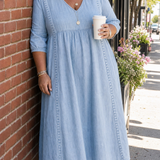 Dionne — Embroidered-Look A-Line Midi Dress