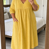 Dionne — Embroidered-Look A-Line Midi Dress
