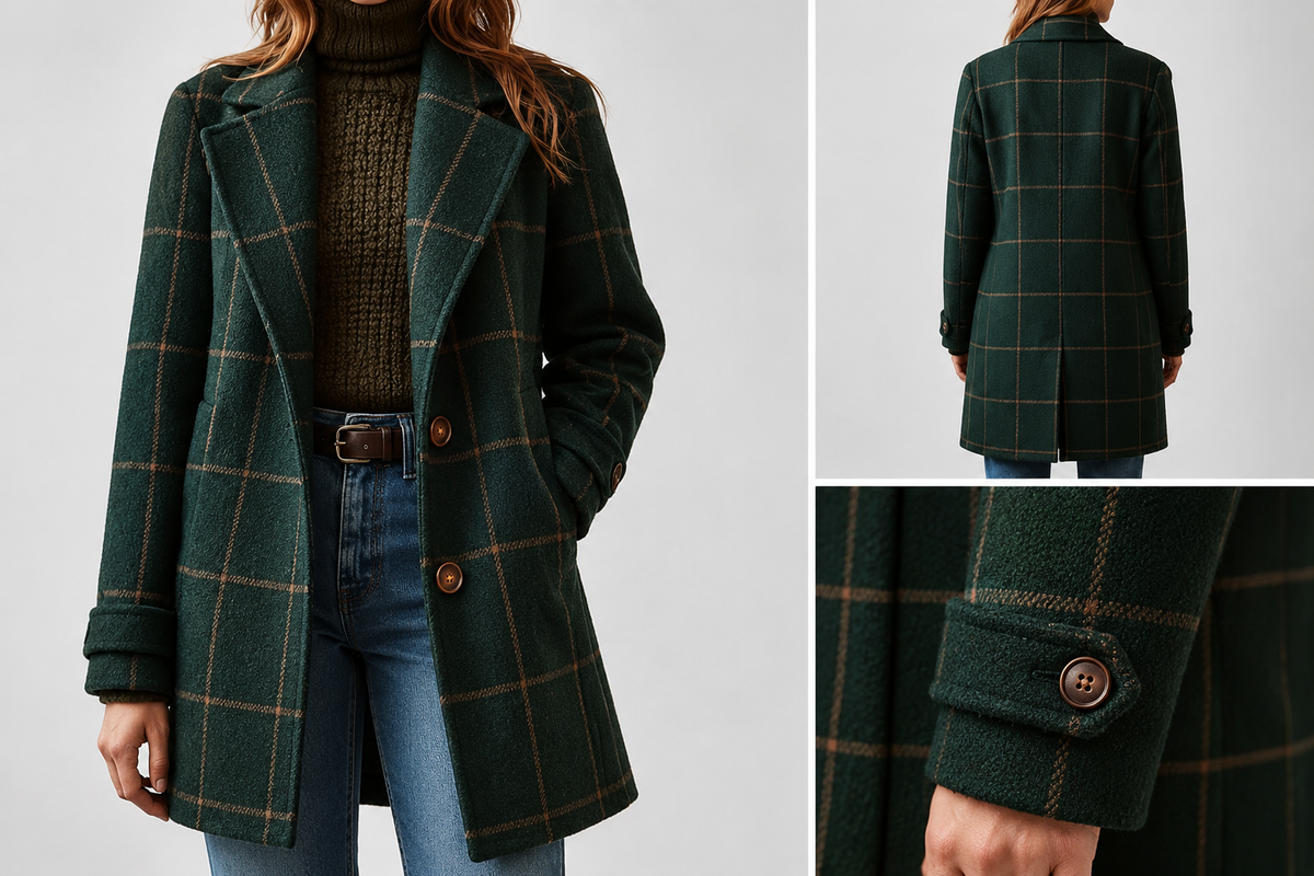 Kaitlyn — Elegant Plaid Coat