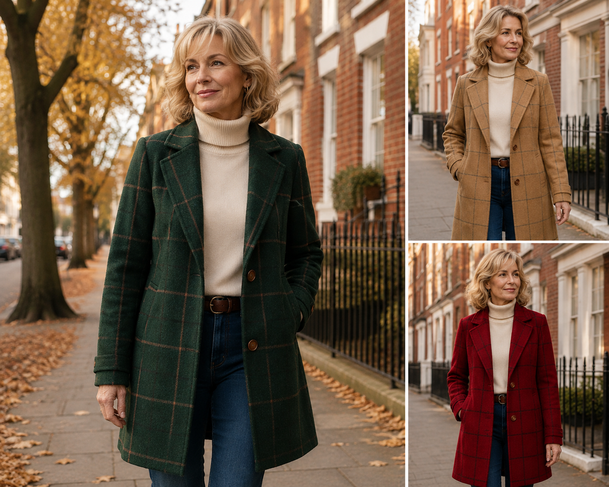 Kaitlyn — Elegant Plaid Coat