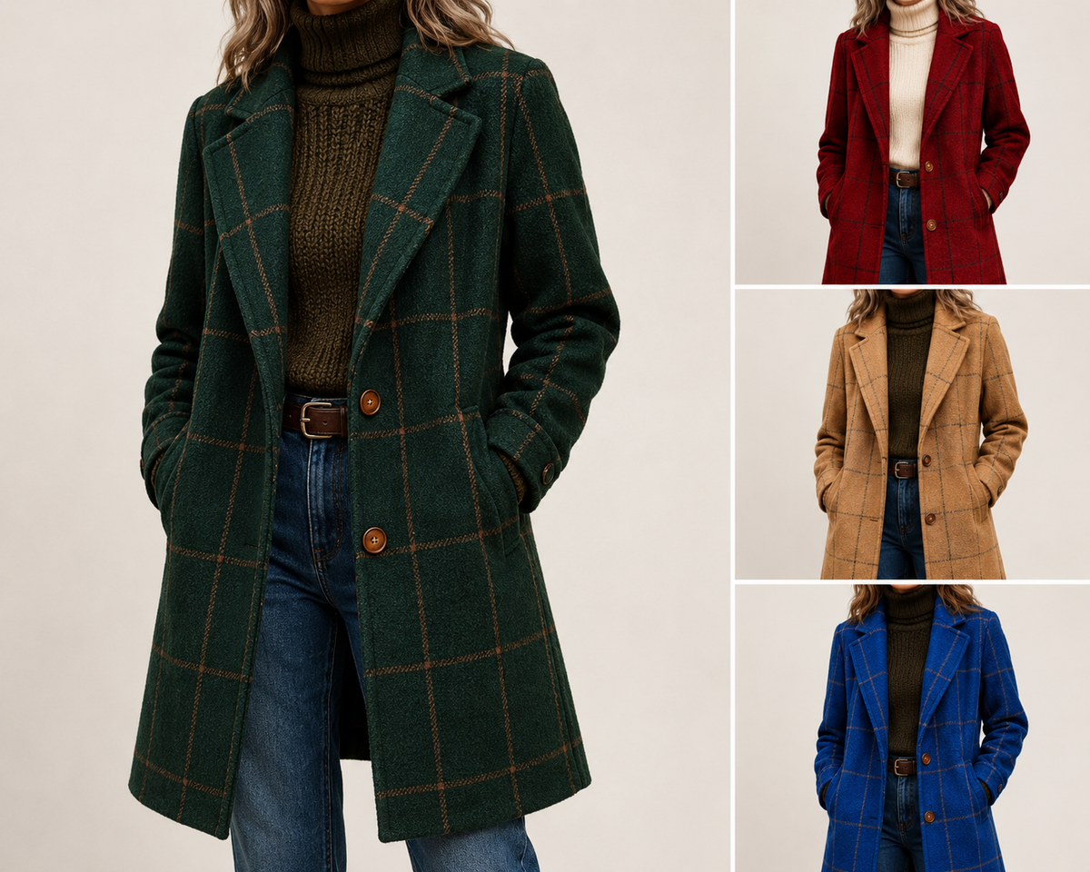 Kaitlyn — Elegant Plaid Coat