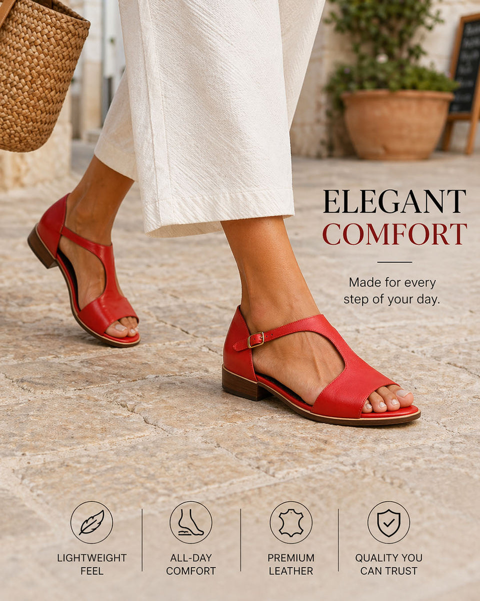 Cecile — Cushioned T-Strap Comfort Sandals