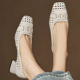 Fidelia — Cut-Out Square-Toe Flats