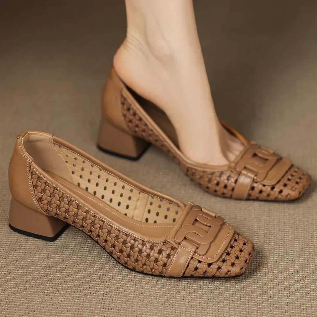 Fidelia — Cut-Out Square-Toe Flats