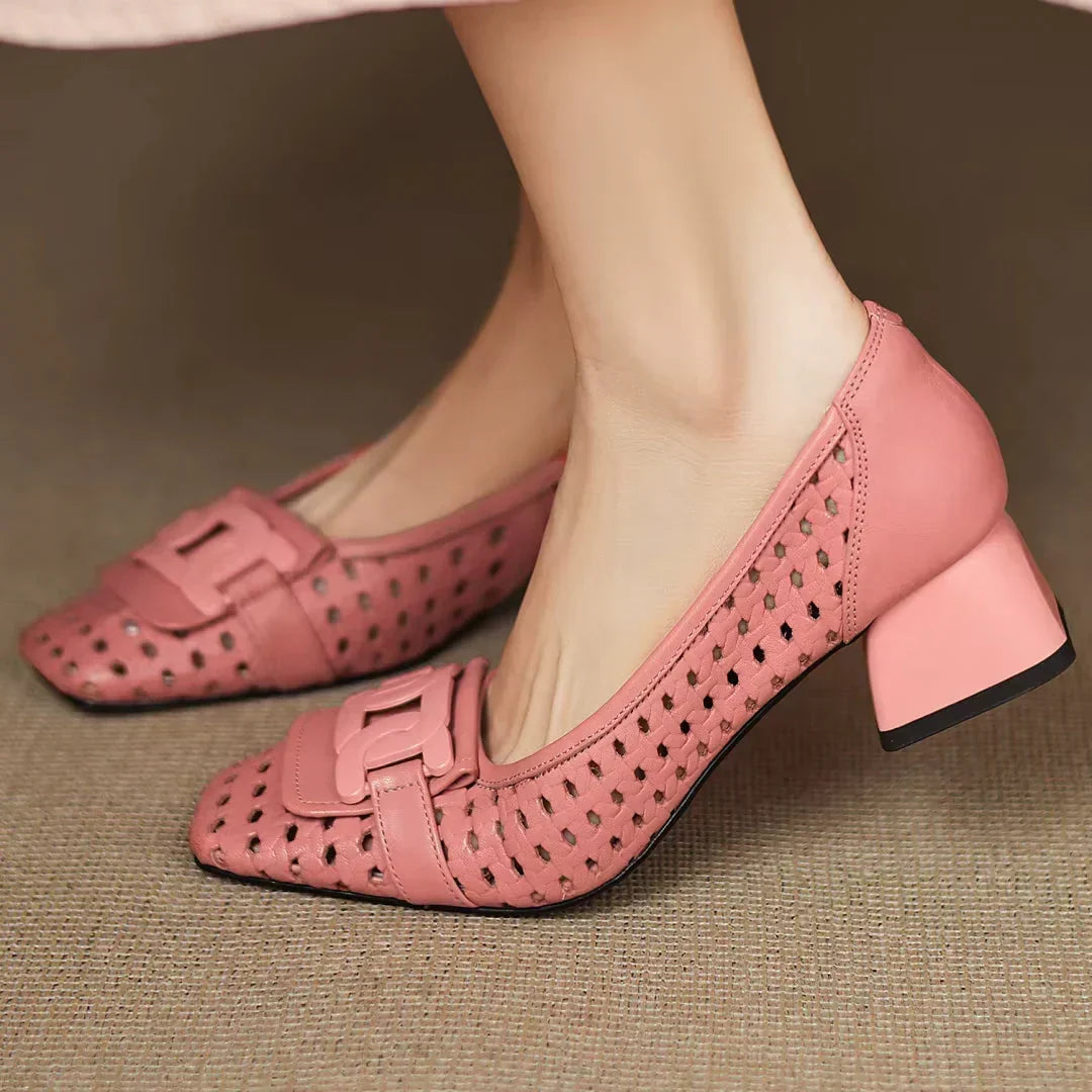 Fidelia — Cut-Out Square-Toe Flats