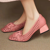 Fidelia — Cut-Out Square-Toe Flats