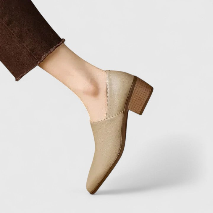 Basma — Orthopaedic Pointed Block-Heel Slip-On Shoes