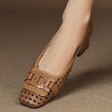 Fidelia — Cut-Out Square-Toe Flats