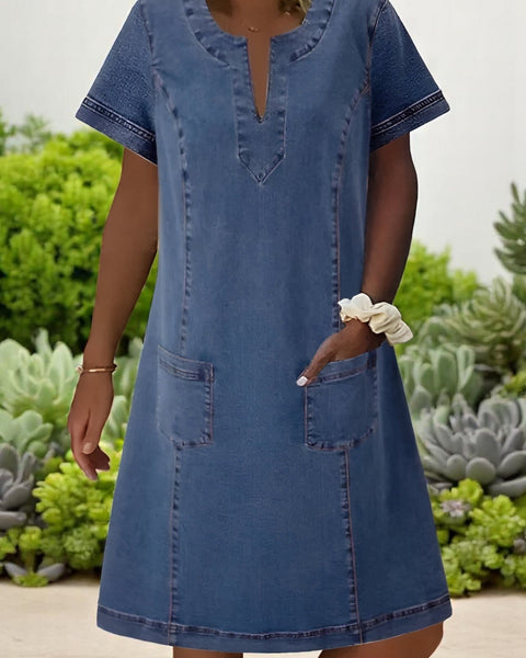 Roberta — Vestido Jeans Macio com Bolsos — foto 1