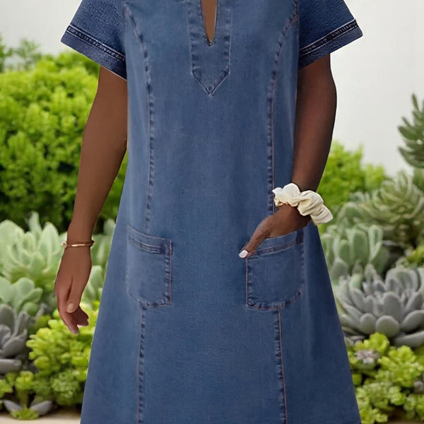 Roberta — Vestido Jeans Macio com Bolsos — foto 1